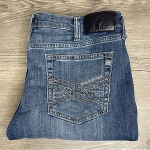 Rock and Republic Jeans Men's 38x30 Blue Denim Straight Leg Cotton Stretch